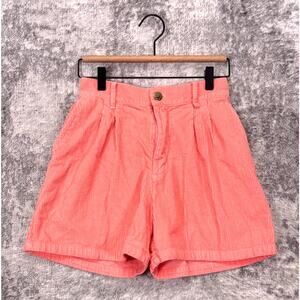 Big Bud Press Shorts XS Womens Pink Corduroy Pleated High Rise